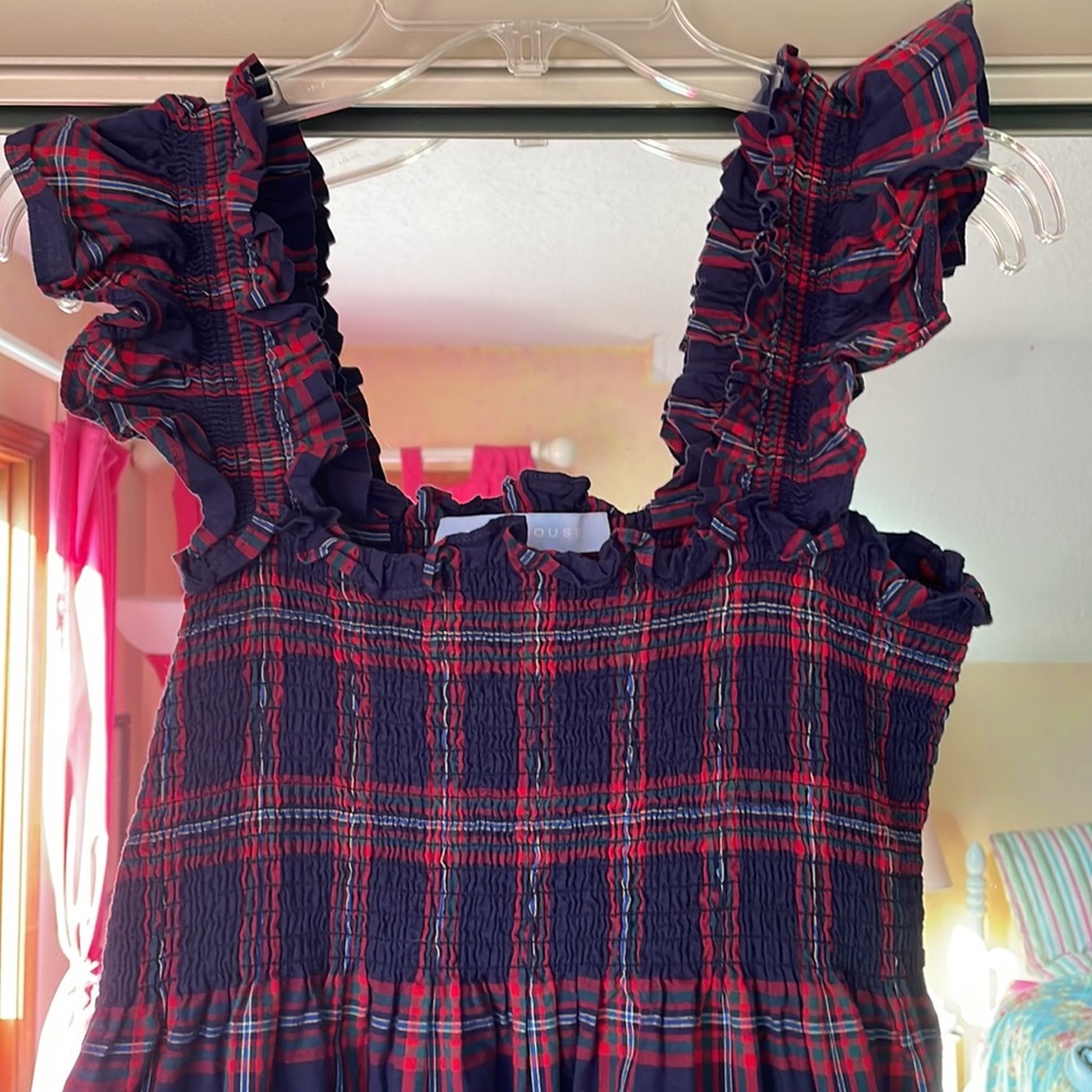 Hill House Ellie Nap Dress in Iris Tartan (size Medium)